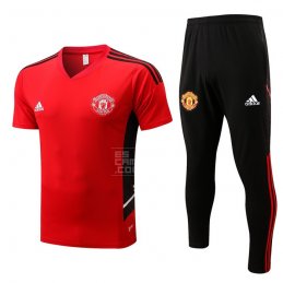 Chandal del Manchester United Manga Corta 22-23 Rojo