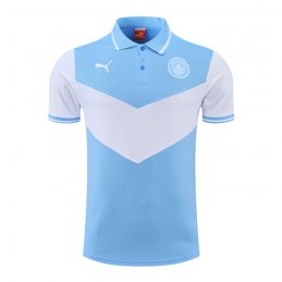 Camiseta Polo del Manchester City 22-23 Azul y Blanco