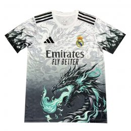 Camiseta Real Madrid Dragon 24-25 Tailandia Blanco Gris