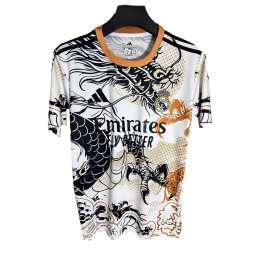 Camiseta Real Madrid Dragon 25-26 Tailandia Blanco Negro