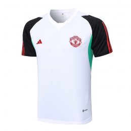 Camiseta de Entrenamiento Manchester United 23-24 Blanco y Negro