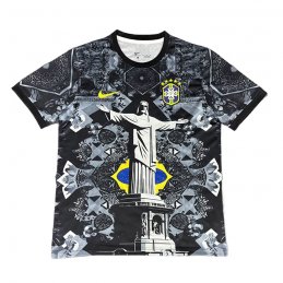 Camiseta Brasil Jesus 25-26 Negro Tailandia