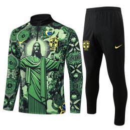 Chandal de Sudadera del Brasil Jesus 24-25 Verde
