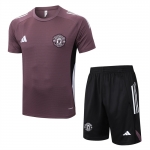 Chandal del Manchester United Manga Corta 25-26 Marron - Pantalon Corto Chandal del Manchester United Manga Corta 25-26 Marron - Pantalon Corto