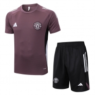 Chandal del Manchester United Manga Corta 25-26 Marron - Pantalon Corto