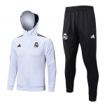 Chandal con Capucha del Real Madrid 22-23 Blanco Chandal con Capucha del Real Madrid 22-23 Blanco