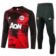 Chandal de Sudadera del Manchester United 20-21 Negro y Rojo