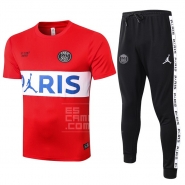 Chandal del Paris Saint-Germain Jordan Manga Corta 20/21 Rojo