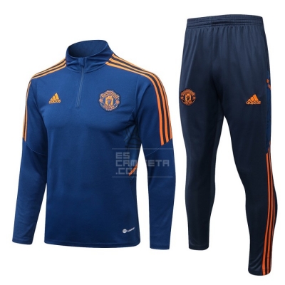 Chandal de Sudadera del Manchester United 2022-2023 Azul
