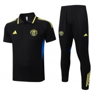 Conjunto Polo del Manchester United 25-26 Negro Amarillo