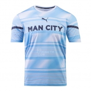 Camiseta Pre Partido del Manchester City 2022 Azul Camiseta Pre Partido del Manchester City 2022 Azul