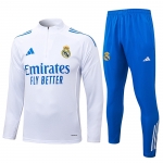 Chandal de Sudadera del Real Madrid Nino 25-26 Blanco Azul Chandal de Sudadera del Real Madrid Nino 25-26 Blanco Azul