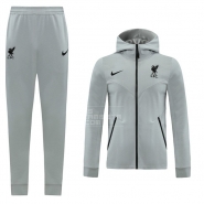 Chandal con Capucha del Liverpool 20-21 Gris