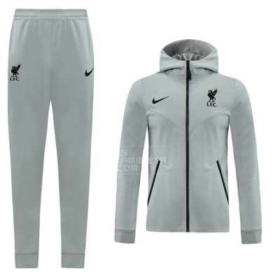 Chandal con Capucha del Liverpool 20-21 Gris