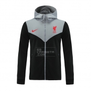 Chaqueta con Capucha del Liverpool 20-21 Negro y Gris Chaqueta con Capucha del Liverpool 20-21 Negro y Gris