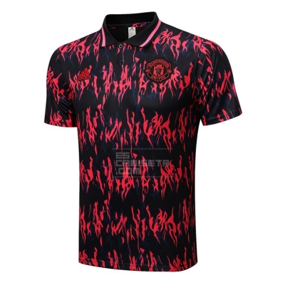 Camiseta Polo del Manchester United 22-23 Negro y Rojo