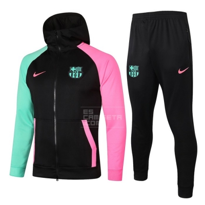 Chandal con Capucha del Barcelona 2020-21 Negro