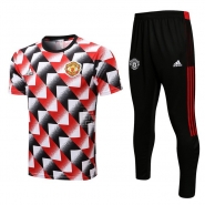 Chandal del Manchester United Manga Corta 22-23 Negro y Rojo