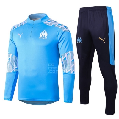 Chandal de Sudadera del Olympique Marsella Nino 20-21 Azul