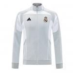 Chaqueta del Real Madrid 25-26 Gris Blanco Chaqueta del Real Madrid 25-26 Gris Blanco