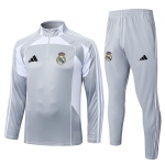 Chandal de Sudadera del Real Madrid 25-26 Gris Blanco Chandal de Sudadera del Real Madrid 25-26 Gris Blanco