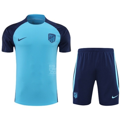 Chandal del Atletico Madrid Manga Corta 2022-23 Azul - Pantalon Corto