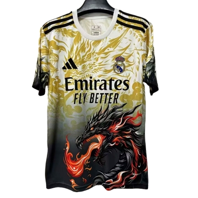 Camiseta Real Madrid Dragon 25-26 Tailandia Amarillo