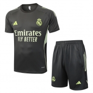 Chandal del Real Madrid Manga Corta 25-26 Gris Verde - Pantalon Corto