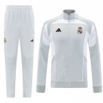 Chandal de Chaqueta del Real Madrid 25-26 Nino Gris Blanco Chandal de Chaqueta del Real Madrid 25-26 Nino Gris Blanco