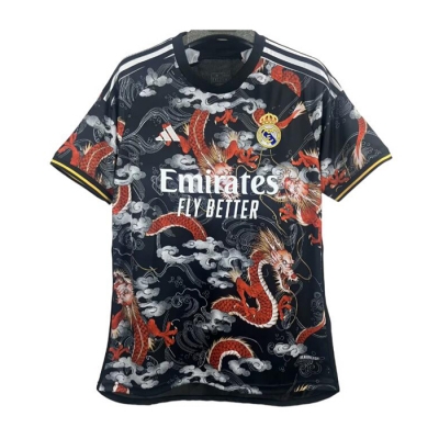 Camiseta Real Madrid Dragon 24-25 Tailandia Negro