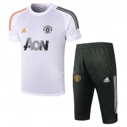 Chandal del Manchester United Manga Corta 20-21 Blanco