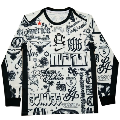 Manga Larga Camiseta Pre Partido del America 2024 Blanco