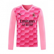 Manga Larga Camiseta AC Milan Portero 20-21 Rosa Manga Larga Camiseta AC Milan Portero 20-21 Rosa