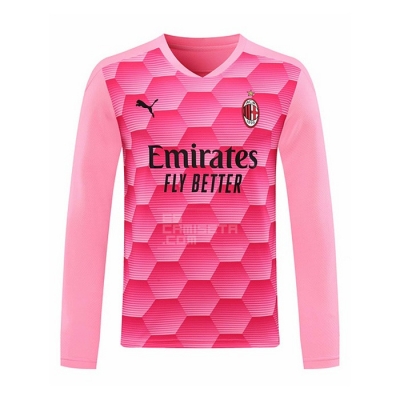 Manga Larga Camiseta AC Milan Portero 20-21 Rosa