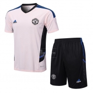 Chandal del Manchester United Manga Corta 22-23 Rosa - Pantalon Corto