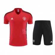 Chandal del Manchester United Manga Corta 22-23 Rojo - Pantalon Corto