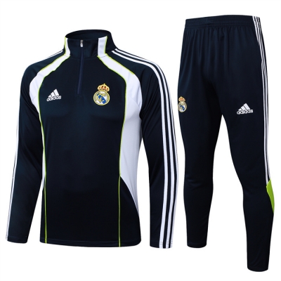 Chandal de Sudadera del Real Madrid Nino 25-26 Negro Blanco