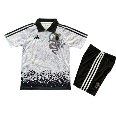 Camiseta Real Madrid Dragon Nino 25-26 Gris