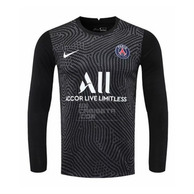 Manga Larga Camiseta Paris Saint-Germain Portero 20-21 Negro