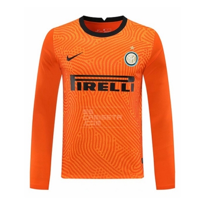 Manga Larga Camiseta Inter Milan Portero 20-21 Naranja