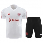 Chandal del Manchester United Manga Corta 23-24 Blanco - Pantalon Corto